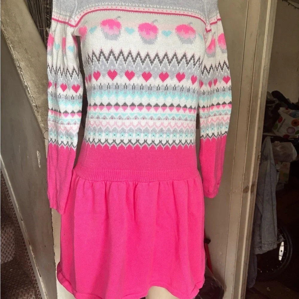 Girls Fairisle Sweater Dress - Little apples